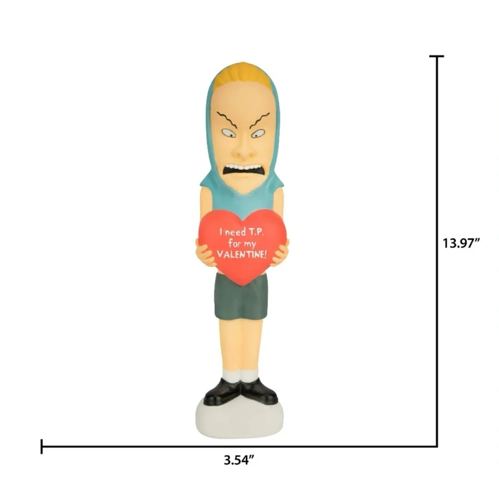 Beavis & Butthead Set of 2 Valentines Heart Message Lighted Blow Mold Decor NEW